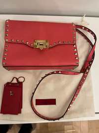 Valentino Rockstud bright pink crossbody bag purse 