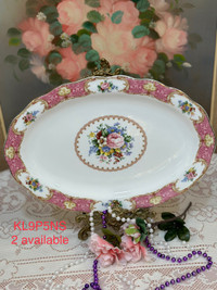 Fine Bone China Royal Albert Lady Carlyle oval serving platter- 