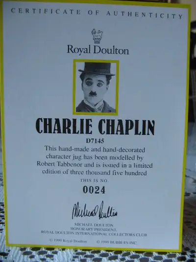 Charlie Chaplin character  jug Royal Doulton, View more