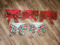 White, red & green plaid chair bows (saches) - ALL for $10!