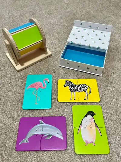 Lovevery Spinning Rainbow Drum and Two-Piece Puzzles, View more