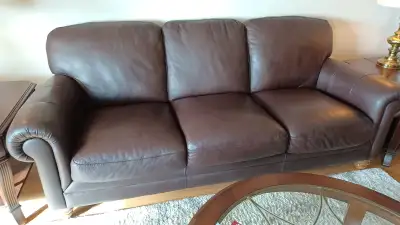 Natuzzi  Editions top grain leather leather sofa and chair., View more