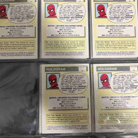 All 5 1990 holographic Marvel cards