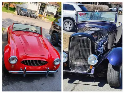 Two classic cars for sale or trade. Austin Healey 302 with 4 speed manual transmission, great condit...