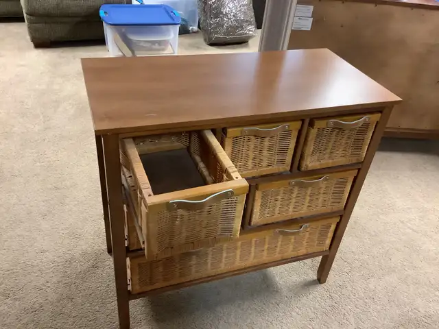 2 Wood and wicker storage units in Bookcases & Shelving Units in Strathcona County - Image 5