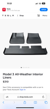 Tesla model 3 interior mats