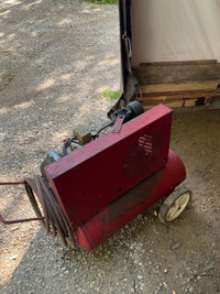 Two air compressors and two oil barrels with pumps for sale