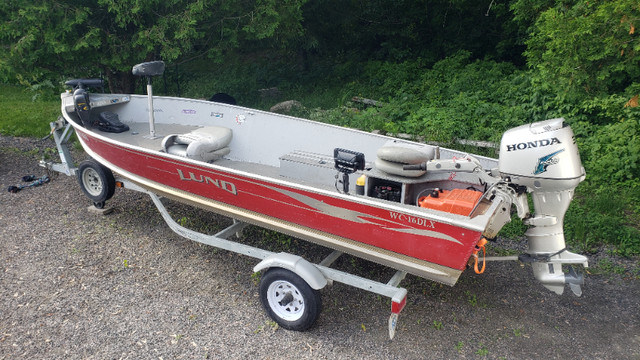 16' Lund w/ 30HP Honda on Galvanized Trailer in Powerboats & Motorboats in North Bay