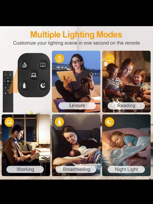 OUTON Floor Lamp, 30W/3000LM LED Modern Torchiere Sky Lamp, Supe in Indoor Lighting & Fans in Hamilton - Image 8