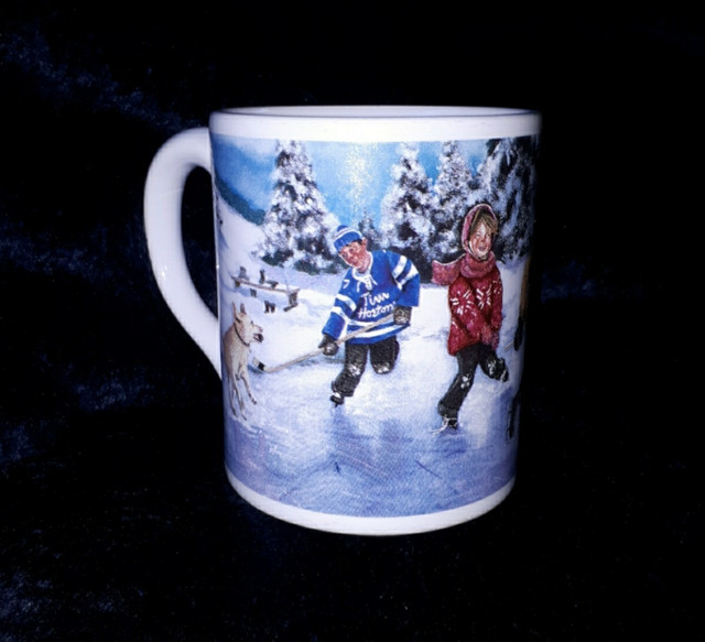 Tim Hortons SKATING POND Coffee Mug Cup 2003 Hockey Winter Theme in Arts & Collectibles in Truro