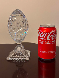 Pedestal Lead Crystal Egg paperweight or just decor piece, $50