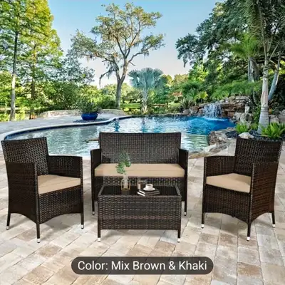 Brand new 4pc patio conversation Set. 2 colors available , View more