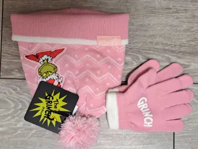 New Dr Seuss The Grinch Kids Pink Toque with Mitten. one size, View more