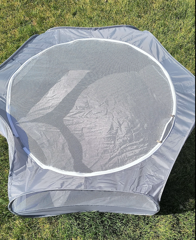 One side is bent in as shown in the photo, we have not attempted to turn it back out/ bend it back....