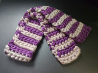 Crochet Scarf Purple and Grey