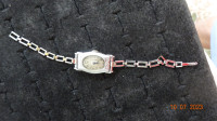 Wind-up lady watch,very old ('30s), silver,engraved,bracelet PAD