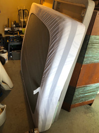 King-sized, memory foam mattress with platform base.
