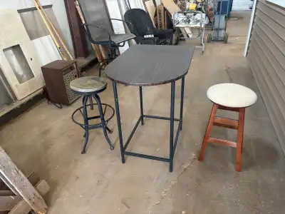 36 inch high table and two stools