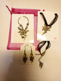 Fairy Key Chain, Earrings, Necklace Jewelry set!