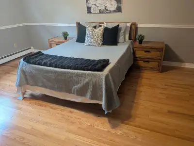 bed frame and side tables, View more