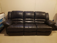 Leather 3 seat recliner sofa