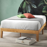 Zinus 14 Inch King Size Natural Wood Platform Bed / Wood Slats