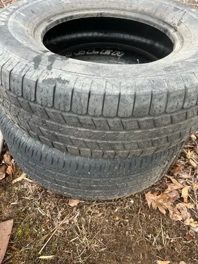 Two tires no weather crack, fiddy bucks.