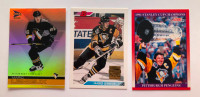 Mario Lemieux Prism Gold 2002, Topps 2001 and Score 1991 $15 all