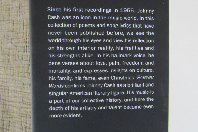 Johnny Cash Forever Words Unknown Poems Hardcover Book in Non-fiction in Cole Harbour - Image 3