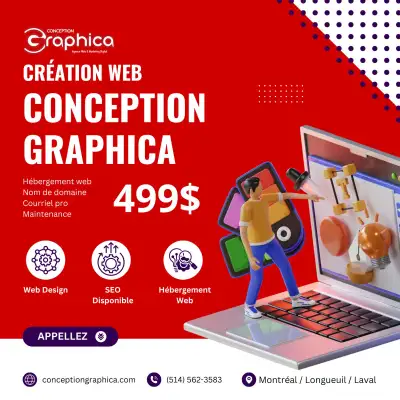 Conception de Site Web 499$, Graphiste, Website design, View more