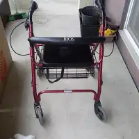 Mobility walker with seat
