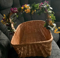 Flowered Whicker Basket