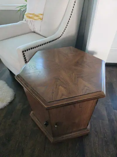 Hexagonal Wooden Side Table, View more