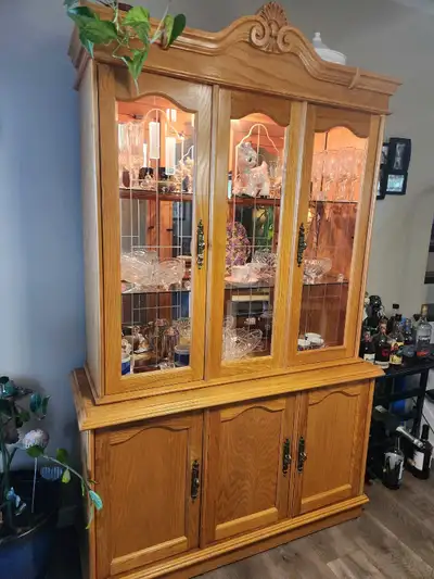 Oak Dining Hutch and Buffet / China Cabinet , View more