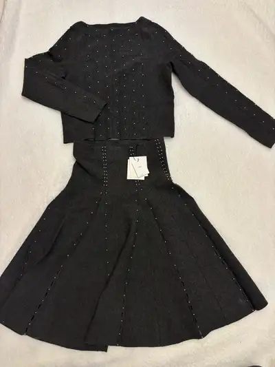 NWT Sandro Grey Top and Skirt set (top size S skirt si, View more