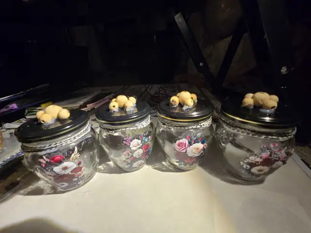 Decorated Glass Jars in Kitchen & Dining Wares in Edmonton - Image 4