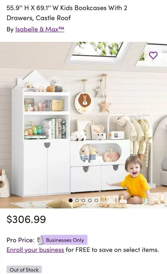 Brand new White Kids Bookcases /Cabinets With 2 Drawers in Bookcases & Shelving Units in Markham / York Region - Image 2