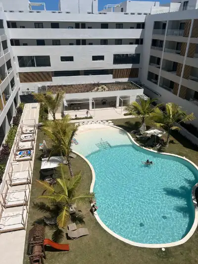 Brand-new luxury 2-bedroom with the balcony Piccuzi pool, 350m to the Famous Bavaro Cortecito Beach;...