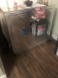 Large mirrored glass hutch/cabinet 