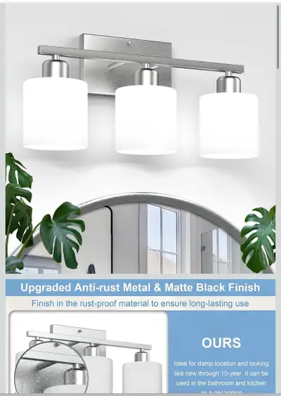 Brushed Nickel Vanity Light, View more