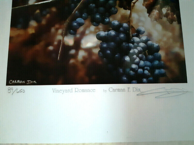 Limited edition print Vineyard Romance Artist Carmen F. Dix 8In in Arts & Collectibles in St. Catharines - Image 4