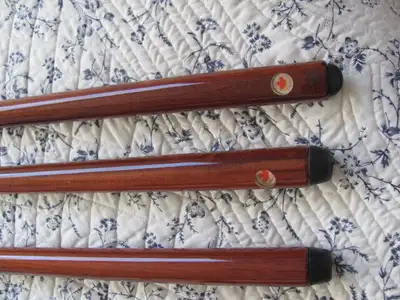 Dufferin Red Leaf Pool Cue, 57 inch, 18 oz. and 19 oz. $60 each Dufferin Red Leaf Pool Cue, 52 inch,...