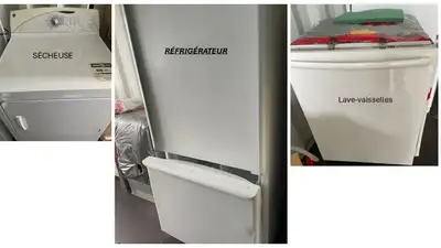 RÉFRIGÉRATEUR ----  SÉCHEUSE ----  LAVE-VAISSELLE : À VENDRE, View more