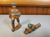Early 1900s Antique Cast Metal Soldier Toy Figures. 