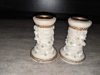 BRAND NEW- IVORY & GOLD- CANDLESTANDS