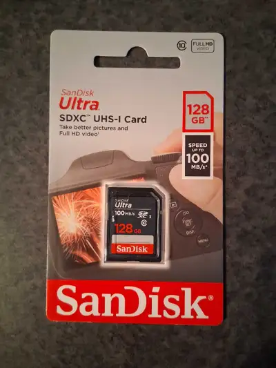 SanDisk ULTRA SDXC UHS-I 128GB Card new in sleeve, View more
