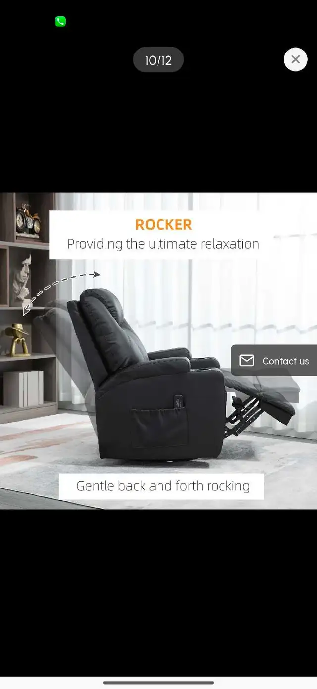 Massage Recliner Chair, Swivel Nursery Rocker Chair in Chairs & Recliners in Markham / York Region - Image 11