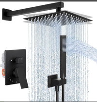 Shower Faucet Black Shower Head Shower System 10 Inch Rainfall