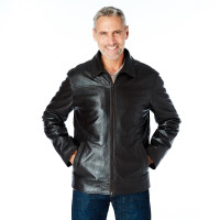New Veste Cuir Véritable isolée brun Men's Insulated Leather