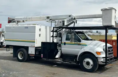 2015 Ford F750 Terex XT60 Forestry Truck 4x2 Cummins Engine 6spd Manual 6.7L Diesel Insulated Workin...